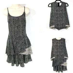 Prose & Poetry 2 Piece Set Dress & Top Sz M Asymmetrical Hem Tiered Ruffle